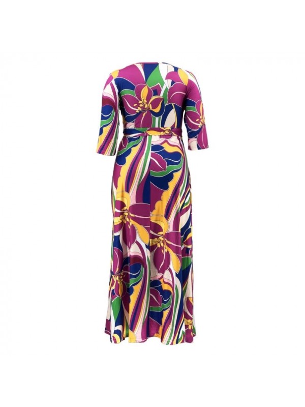 Vestito Donna Fantasia Floreale Taglie Grandi Woman Oversize Dress OS120013H